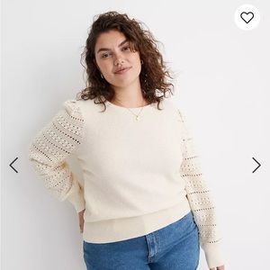 Madewell Bobble-Sleeve Pullover Sweater, size Medium